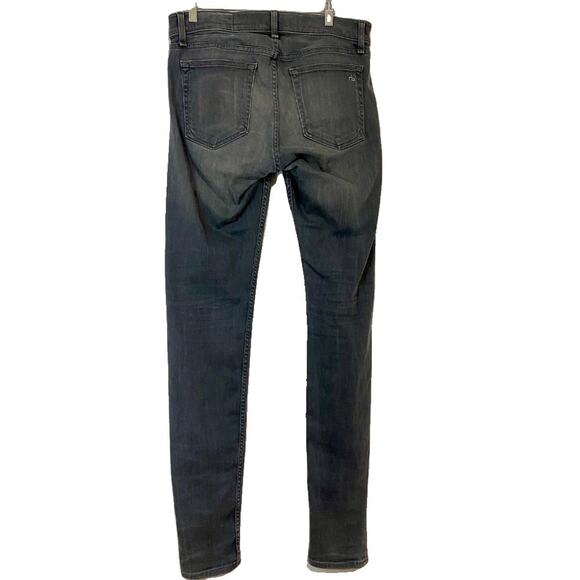 Rag & Bone Women's Button Fly Skinny Leg Jean Black Size 32 FLAW Classic Dark - Picture 10 of 10